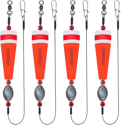 Popping Corks Floats for Saltwater Fishing Bobber, 4PCS Weighted Bobbers Inshore Fishing Popping Cork Float Rig Rattle Popper for Redfish Speckled Trout Sheepshead Flounder Fishing Tackle
