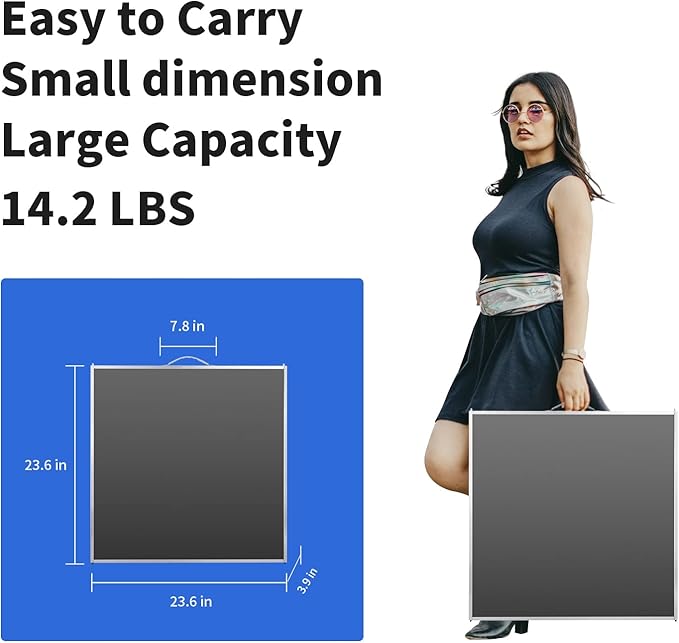 Camping Table 6FT Folding Table Large 3 Adjustable Height Portable Picnic Camp Aluminum Outdoor Table Picnic BBQ Black