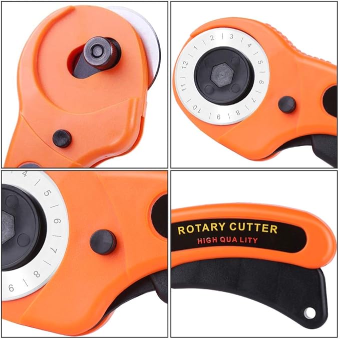 Rotary Cutter, Professional 45mm Rotary Fabric Cutter, Rotary Cutter for Fabric, Card Paper Sewing Quilting Roller Fabric Cutting Tailor Scissors Tool Dress Clothes Making DIY Tool