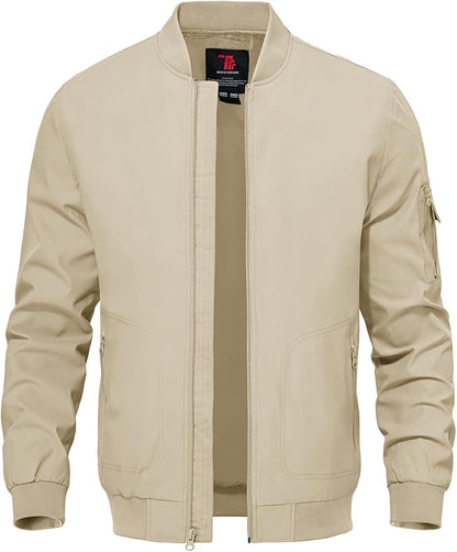TBMPOY Men's Lightweight Bomber Jackets Light Windbreaker Casual Stylish Fall Golf Zip Up Dress Business Varsity