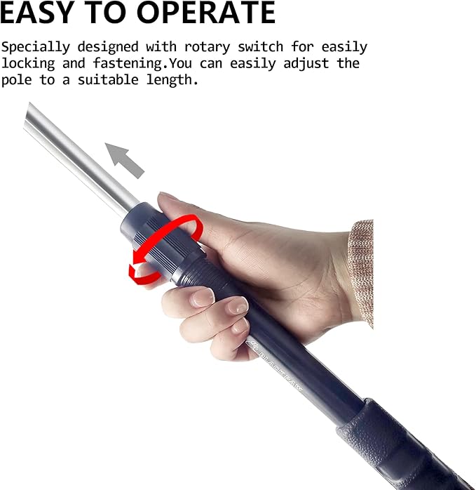 Black Paw Floating Fishing Net - Telescopic Foldable Fish Landing Net with Adjustable Mesh Head, Built in Length Scale