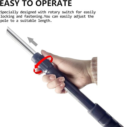 Black Paw Floating Fishing Net - Telescopic Foldable Fish Landing Net with Adjustable Mesh Head, Built in Length Scale