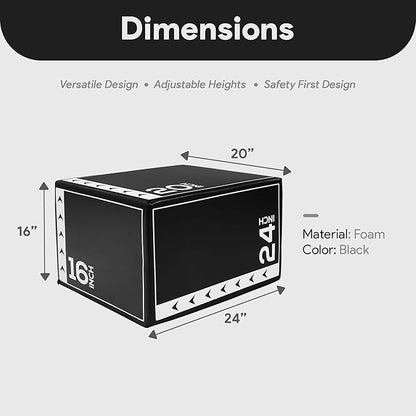 BalanceFrom 3-in-1 Foam Plyometric Jump Box for Home Gym with Multiple Height Options – Versatile Plyo with Non-Slip Surface for Strength, HIIT, Step-Ups, and Agility Training