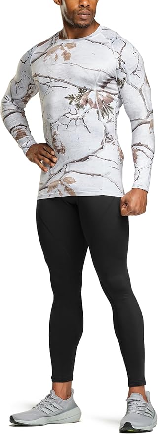 TSLA Men's Thermal Long Sleeve Compression Shirts, Athletic Base Layer Top, Winter Gear Running T-Shirt