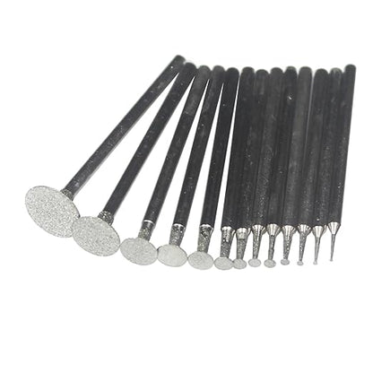 𝐋𝐮𝐨 𝐤𝐞 13 Pcs T Shape Diamond Burr - 3/32'' Shank Stone Carving Bits Diamond Burs for Rotary Tools includes
