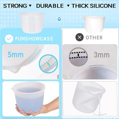 Extra Large Silicone Measuring Bowl Set for Epoxy Resin 2000ml/70fl.oz(9 Cups) & 1000ml/36fl.oz