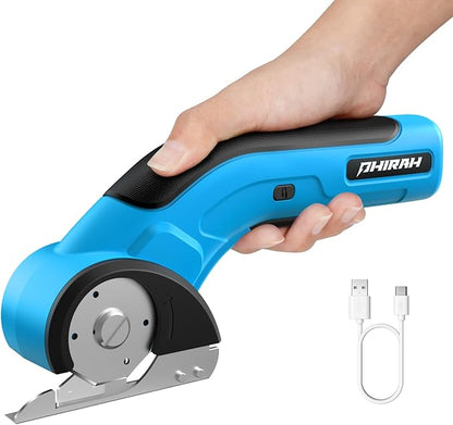 Cordless Cardboard Cutter, 4V Electric Scissors for Carpet and Leather, Box Cutter Tool with Safety Trigger, Powerful Rotary Cutter for Cutting Cardboard, Paper, Plastic