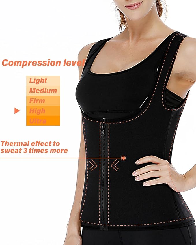 NonEcho Women Sauna Sweat Suit Spa Cami Hot Neoprene Slimming Workout Vest Body Shaper Waist Trainer Top