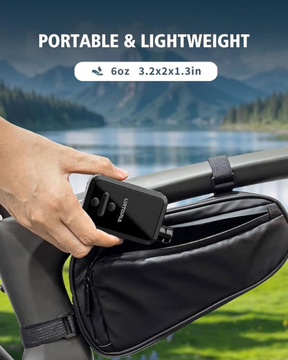 URTOPIA Electric Bike Pump, Fast Inflation Air Pump with Gauge, Up to 150PSI, Efficient Heat Dissipation, Rechargeable, with Bright LED Light, Portable Bicycle Pump for Road Bike, Motorcycle, Ball