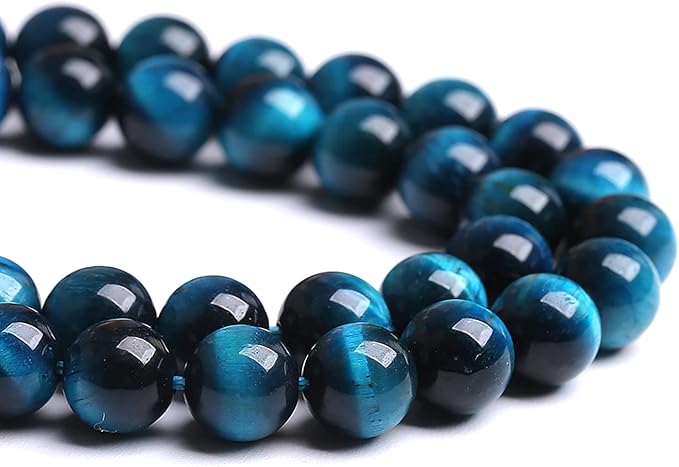 4MM 88PCS Blue Tiger Eye Beads Natural Stone Gemstone Spacer Loose Beads for Jewelry Making DIY Bracelet Semi Precious Beads Strand 15 inches