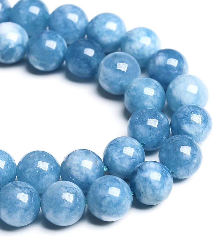 160PCS 4MM Blue Aquamarine Jade Loose Beads for Jewelry Making DIY Bracelet 2 Strands
