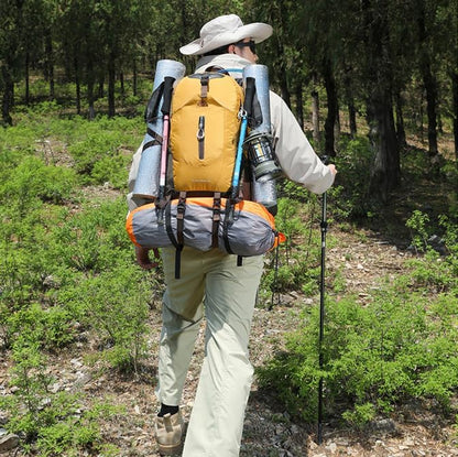 40L Hiking Backpack for Men and Women, Lightweight Waterproof Packable Camping Travel Daypack with Rain Cover (Gray & Army Green, 40 Liter)