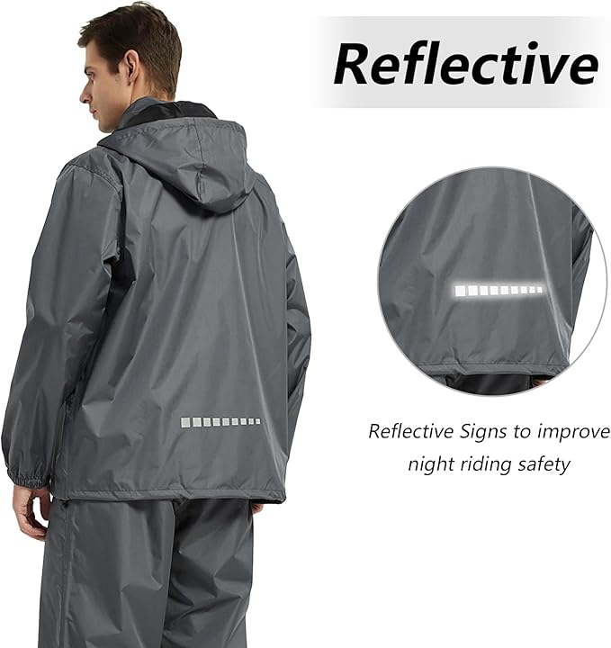Rain Suits for Men Women Waterproof Lightweight Hooded Breathable Rain Gear Raincoat for Fishing Hiking Cycling