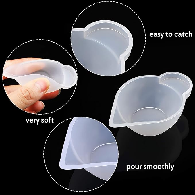 Geiserailie 23 Pcs Silicone Mould Cup Dispensers Mini Measuring Cup Resin Mixing Bowls with Rubber Spoon Glue Stick Small Scraper Color Modulation Tools Kit for DIY Epoxy Resin Craft UV Resin Projects