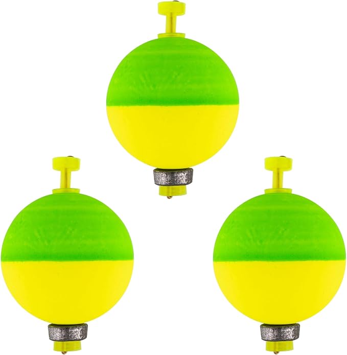 Dr.Fish 10 Pack Weighted Fishing Bobbers Snap-on Spring Floats EVA Foam Push Button Clip on Floats Fly Fishing Trout Bass Crappie Catfish