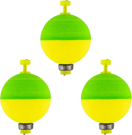 Dr.Fish 10 Pack Weighted Fishing Bobbers Snap-on Spring Floats EVA Foam Push Button Clip on Floats Fly Fishing Trout Bass Crappie Catfish