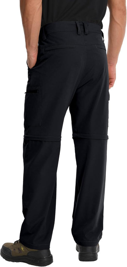 Mens Hiking Pants Convertible Quick Dry Zip Off Tactical Cargo Pants Water Resistant Lightweight Outdoor Pants with 6 Pockets