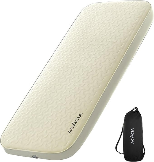 ACACIA 4.3" Thick Self Inflating Sleeping Pad with Foam | Innovative Y-Shaped Telescopic Structure | Ultraportable Camping Mattress | Outdoor Compact Air Mat for Tent Car |