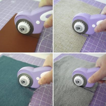 Headley Tools 45mm Rotary Cutter for Fabric, Ergonomic Handle Rolling Cutter with Safety Lock for Fabric Leather Crafting Sewing Quilting, Fabric Cutter Wheel Perfect for Left & Right Hand (Purple)
