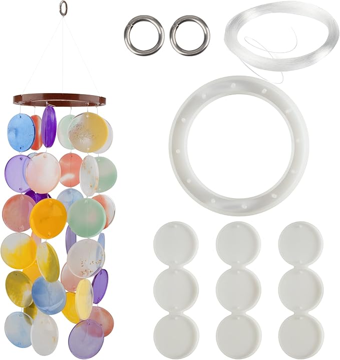 Temlum Silicone Resin Molds for Wind Chime, DIY Resin Wind Chime Molds Resin Casting Mold for Home Décor Resin Craft Supplies