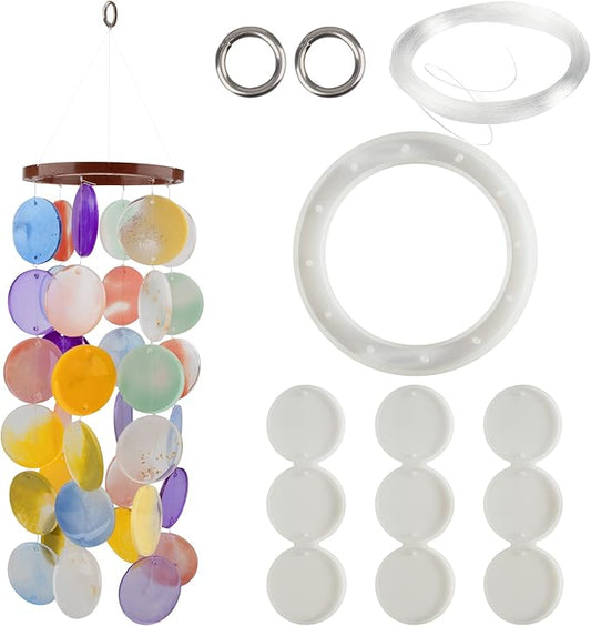 Temlum Silicone Resin Molds for Wind Chime, DIY Resin Wind Chime Molds Resin Casting Mold for Home Décor Resin Craft Supplies