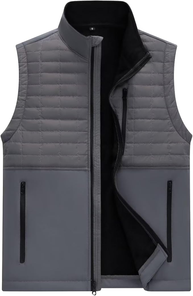 Men's Lightweight Softshell Vest Outerwear Windproof Sleeveless Jacket for Golf Running Hiking