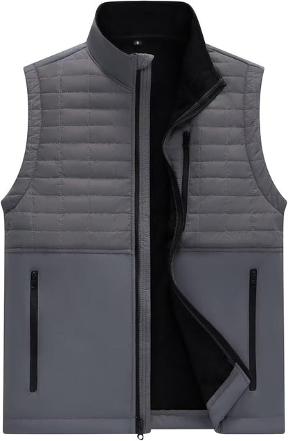 Men's Lightweight Softshell Vest Outerwear Windproof Sleeveless Jacket for Golf Running Hiking