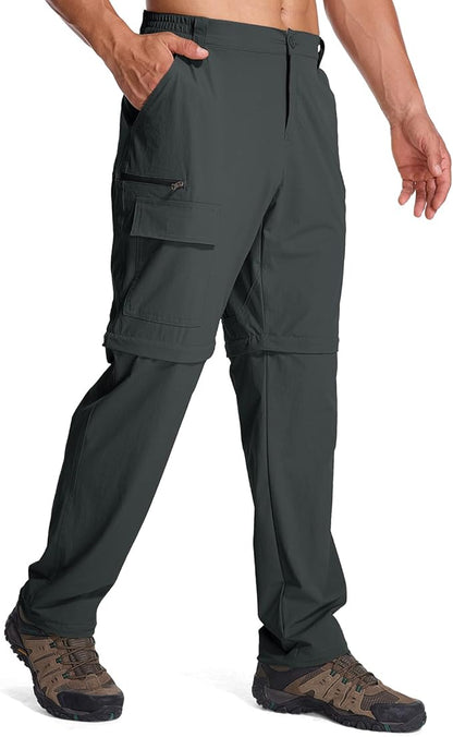 Mens Hiking Pants Convertible Quick Dry Zip Off Fishing Travel Safari Pants