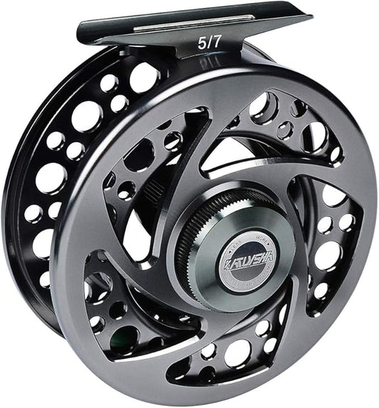 Fly Fishing Reel Fly Reels - Large Arbor CNC-Machined Aluminum Alloy Body Light Weight 5/7, 7/9, 9/10 wt (Black, Green, Silver/Blue, Gray-Green, Silver-Blue,Gunmetal,Ice Blue,Sapphire Blue)