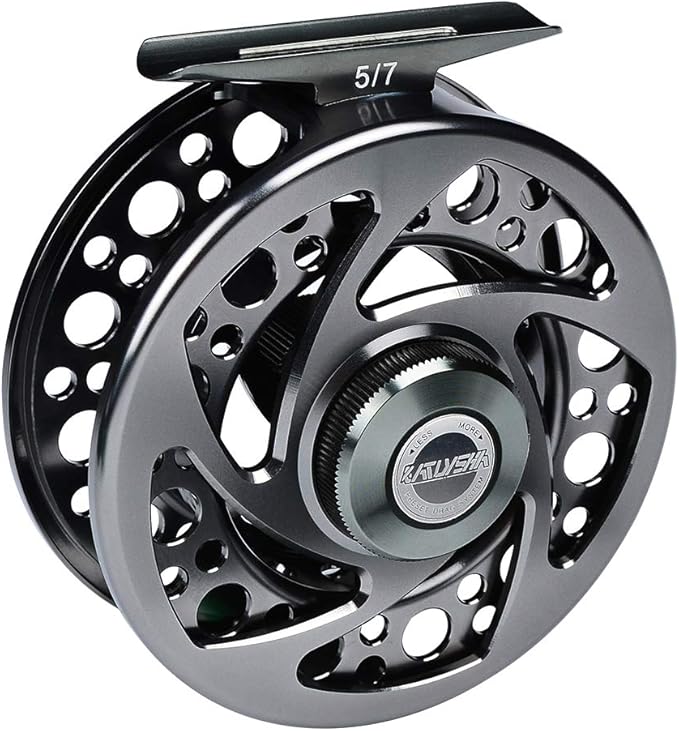 Fly Fishing Reel Fly Reels - Large Arbor CNC-Machined Aluminum Alloy Body Light Weight 5/7, 7/9, 9/10 wt (Black, Green, Silver/Blue, Gray-Green, Silver-Blue,Gunmetal,Ice Blue,Sapphire Blue)