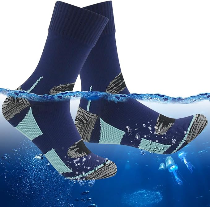 RANDY SUN Waterproof Socks, Unisex Hiking Wading Trail Running Kayaking Crew Socks