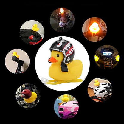 Lovely Yellow Duck Bike Bell, Kids Bike Horn, Rubber Yellow Duck Bicycle Accessories with LED Light - for Kids Toddler Children Adults Sport Outdoor