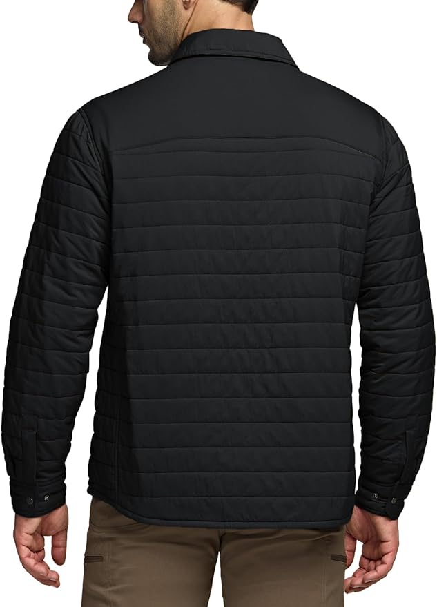 CQR Men's Lightweight Insulated Jacket, Windproof Packable Water Resistant Warm Active Coat for Hiking Work Outdoor Tactical