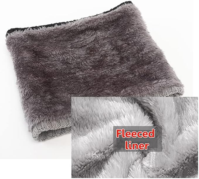 Winter Fleece Neck Warmer Mens Ski Mask Face Warmer Neck Gaiter Neck Scarf Women Thick Windproof 2 Pack