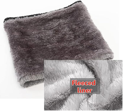 Winter Fleece Neck Warmer Mens Ski Mask Face Warmer Neck Gaiter Neck Scarf Women Thick Windproof 2 Pack