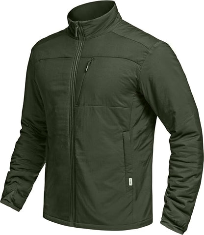 CQR Men's Lightweight Insulated Jacket, Windproof Packable Water Resistant Warm Active Coat for Hiking Work Outdoor Tactical