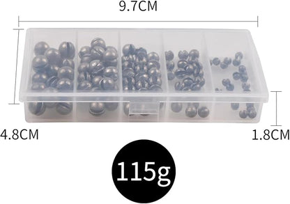 100PCS Fishing Weights Sinkers, Premium Split Shot Fishing Weights Sinkers, Round Removable Fishing Sinkers, 5 Sizes, Including 0.06/0.05/0.04/0.02/0.01ounce(Small)
