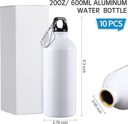 CHENGU 16 Pack Aluminum Water Bottles 20 Oz Blank Reusable Water Bottles Lightweight Aluminum Gym Travel Bottle Leak Proof Team Customized Bottles for Bike Bicycle Camping