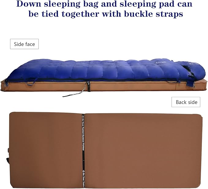 0 20 Degrees F Down Sleeping Bag for Adults,4 Season Cold Weather Rectangle Wearable Down Sleeping Bag for Camping Hiking,Can be Used as Blanket Quilt or Cloak,with Mesh Sack Buckle Strap