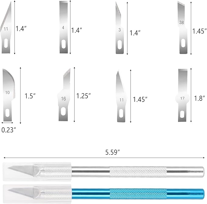2PCS Exacto Knife Craft Hobby Knife with 40 PCS Spare Exacto Blades Exacto Knives Precision Knife for Crafts, Arts, Modeling, Scrapbooking, Stencil(Blue)