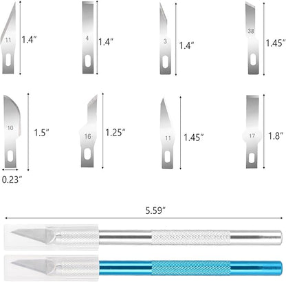 2PCS Exacto Knife Craft Hobby Knife with 40 PCS Spare Exacto Blades Exacto Knives Precision Knife for Crafts, Arts, Modeling, Scrapbooking, Stencil(Blue)