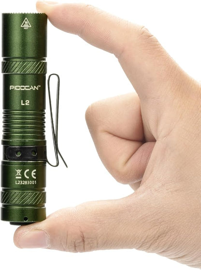 Rechargeable Flashlights 1200 Lumens EDC Flashlight, AA Pocket Flashlight High Lumens with Clip, Super Bright Small Flashlights, 4 Modes Flash Light for Camping, Home, and Emergencies (Green)