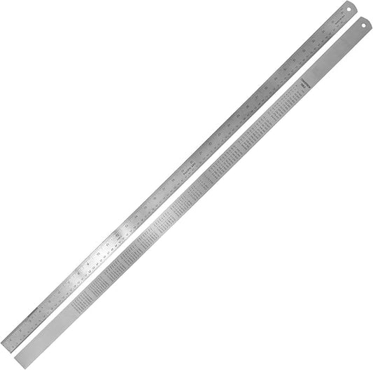 Pacific Arc 36 Inch Stainless Steel Ruler with Inch/Metric Conversion Table