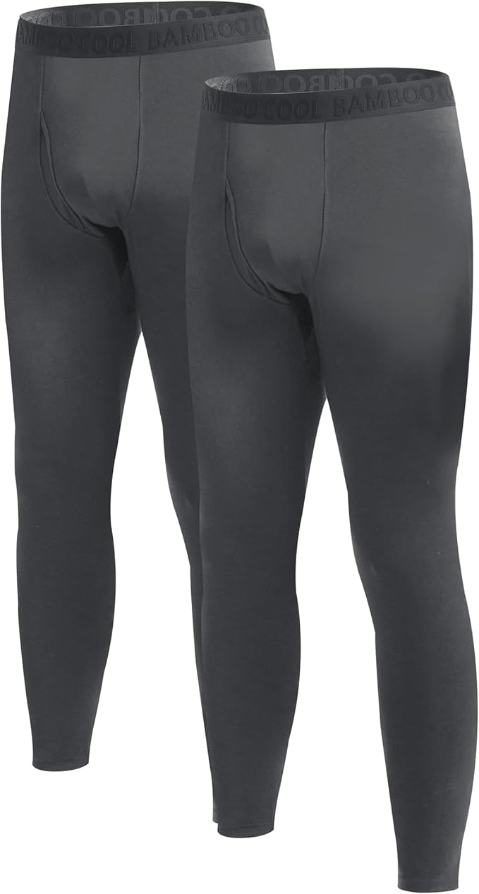 Men's Lightweight Thermal Underwear Bottoms Fleece Lined Long Johns for Men Base Layer Pants for Cold Weather