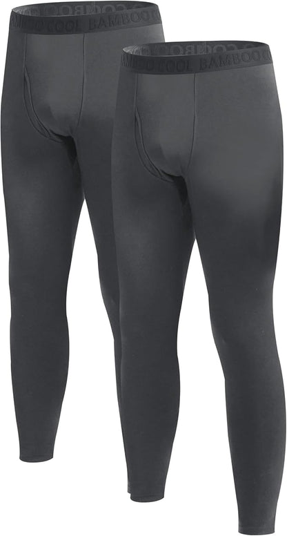 Men's Lightweight Thermal Underwear Bottoms Fleece Lined Long Johns for Men Base Layer Pants for Cold Weather