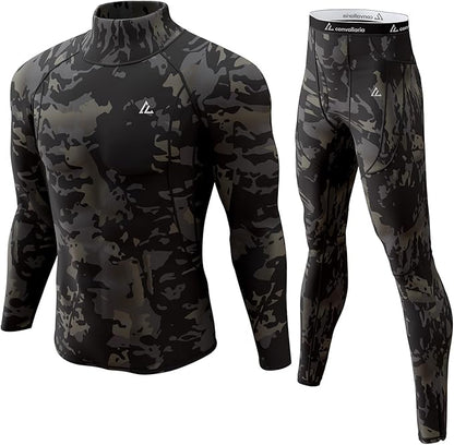 CL convallaria Mens Thermal Underwear Set with Fly Long Johns Base Layer Winter Hunting Gear Sport Top and Bottom