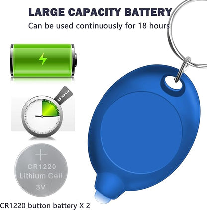 Mini LED Blue Light Keychain Flashlight, 12 Lumens Small Portable Pocket Torch, Ultra Bright Micro LED Keychain Light for Everyday Carry (6PCS)