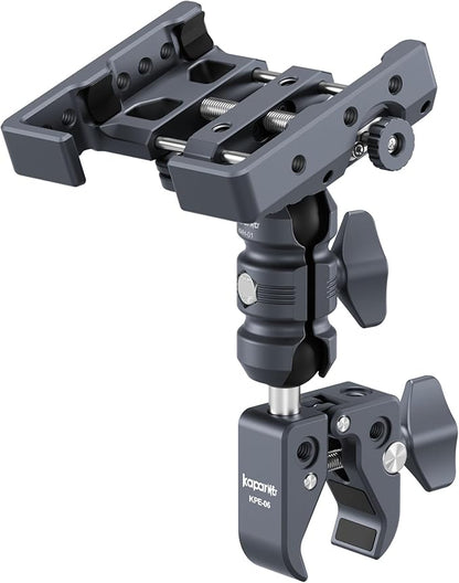 Shock-Absorbing Phone Clip Kit, Aluminum Double Socket Arm and Handlebar Strong Rod Clamp, Installed on 0.55-1.77" Diameter Rail Round Rod (KPS-13)