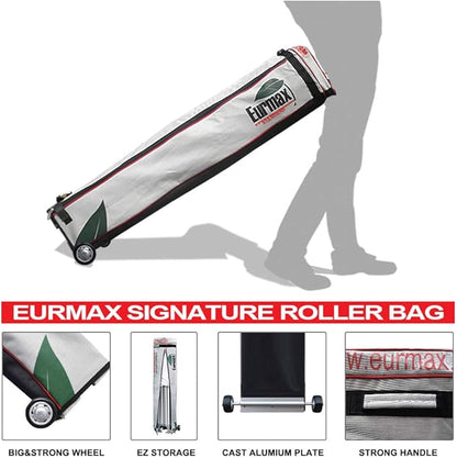 Eurmax USA 10'x15' Pop-up Canopy Tent Commercial Instant Canopies with 4 Removable Zipper End Side Walls and Roller Bag, Bonus 4 SandBags(Purple)