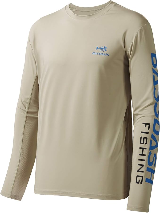 BASSDASH Fishing T Shirts for Men UV Sun Protection UPF 50+ Long Sleeve Tee T-Shirt